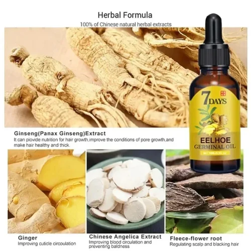 7 Day Fast Hair Growth Oil Ginger Growth Hair Treatment Anti Hair Loss Men Women Scalp Treatment Serum Products Beauty Product - Image 5