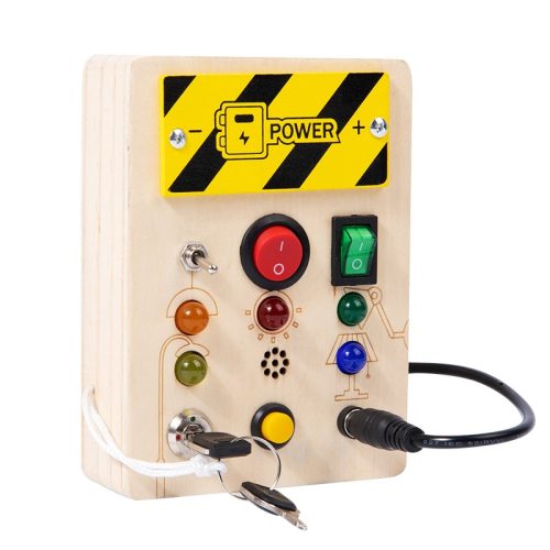 Montessori Busy Board Sensory Toys Wooden with LED Light Switch Control Board Travel Activities Kids Games for 2-4 Years Old - Image 8