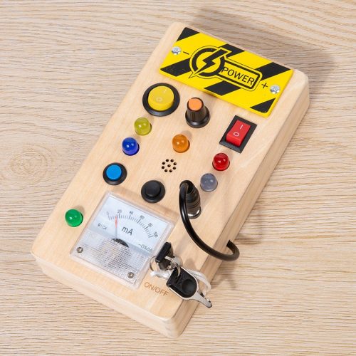 Montessori Busy Board Sensory Toys Wooden with LED Light Switch Control Board Travel Activities Kids Games for 2-4 Years Old - Image 5